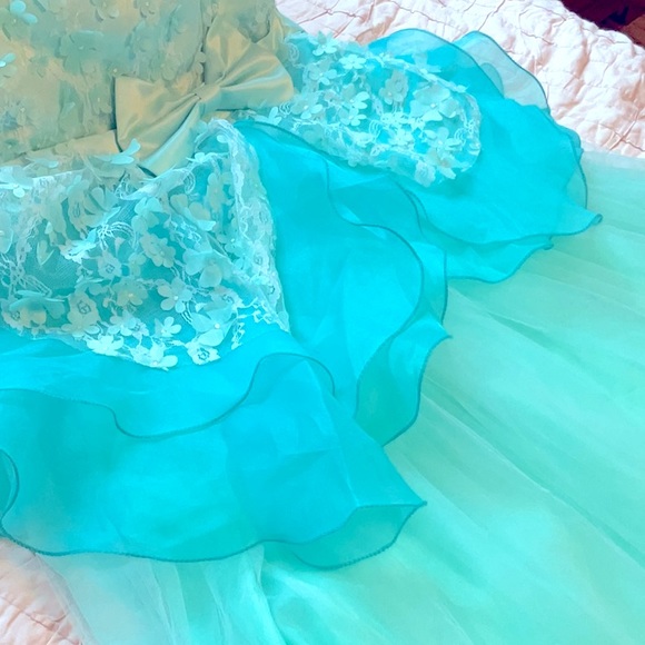 Blue girls XL dress. definitely on the fancier side.. great for halloween! ✨✨✨ - Picture 5 of 5
